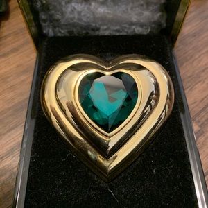 Green, gemstone jewel, heart YSL compact